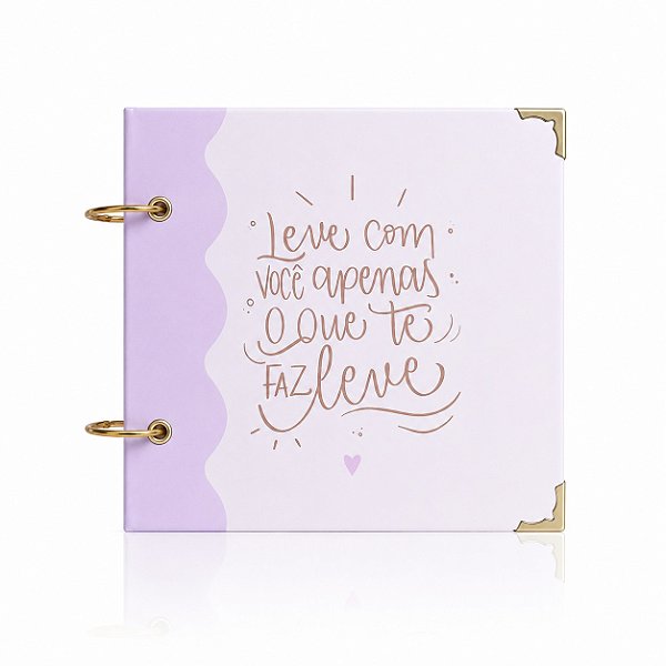Caderno Quadrado Pequeno Lilás com Frase Motivacional