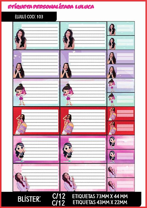 ETIQUETA PERSONALIZADA LULU C/24