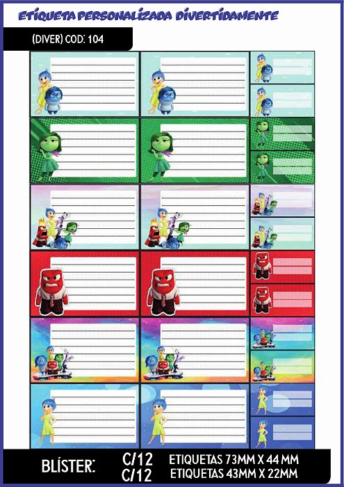 ETIQUETA PERSONALIZADA DIVER C/24