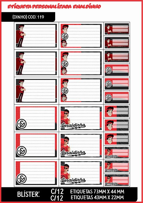 ETIQUETA PERSONALIZADA DINHO C/24