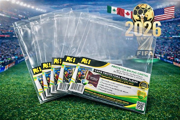 Capa Protetora PVC Ajustável para Álbum da Copa (Capa Forte) – Tamanho 550x270 mm