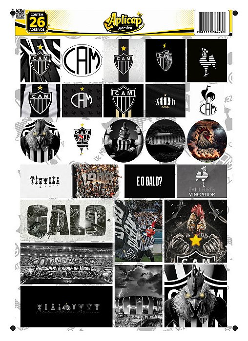 APLICAP ADESIVO STIKER A4 ATLETICO 01 BLISTER C/26 ADESIVOS