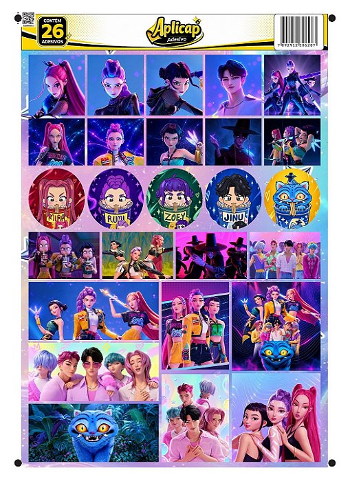 APLICAP STIKER A4 KPOP 01 BLISTER C/26 ADESIVOS
