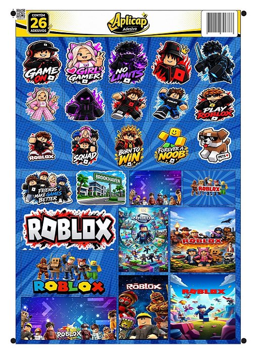 APLICAP STIKER A4 ROBLOX 01 BLISTER C/26 ADESIVOS