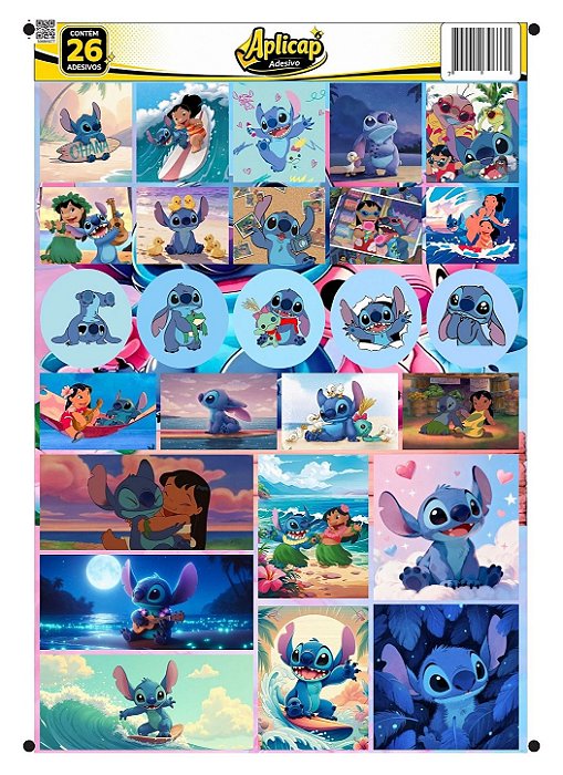 APLICAP STIKER A4 STICH 01 BLISTER C/26 ADESIVOS