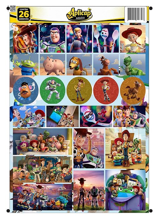 APLICAP STIKER A4 TOY STORY 01 BLISTER C/26 ADESIVOS