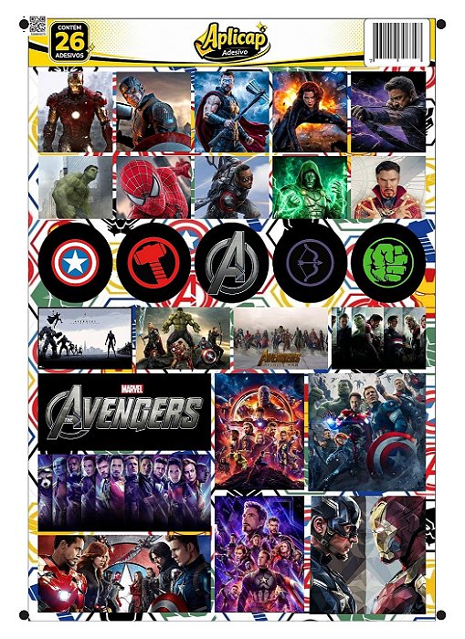 APLICAP STIKER A4 VINGADORES 01 BLISTER C/26 ADESIVOS