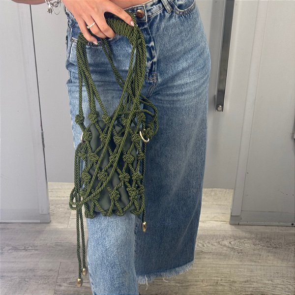 Bolsa Trancoso Verde Musgo – Macramê