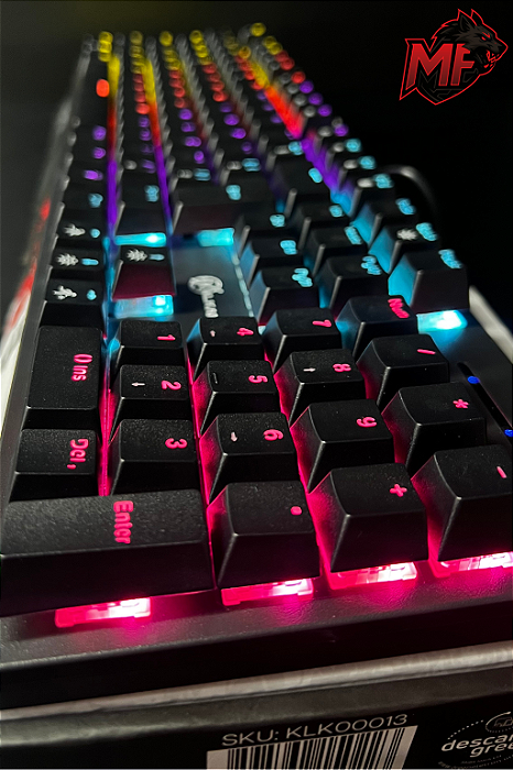 Teclado Mecanico Gamer Kalkan Loki, Rainbow, Switches YH Marrom, USB, ABNT2, Preto