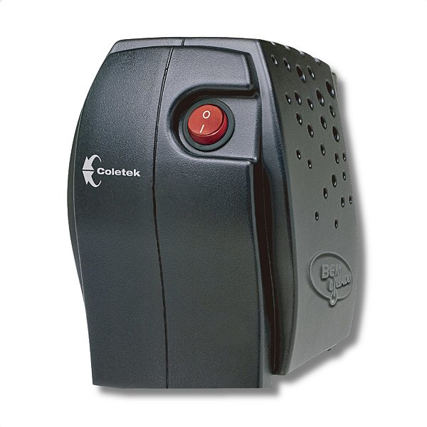 Estabilizador 500VA, Coletek Bem Ligado, Entrada Bivolt Manual, Saída 115V, 4 Tomadas, Preto - ES-500VA
