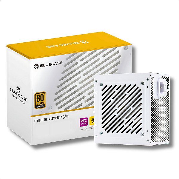 Fonte ATX 600W, Bluecase, 80 Plus Bronze, PFC Ativo, Bivolt Automático, Com Cabo, Branco - EZ8898B-600W