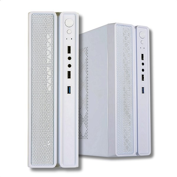 Gabinete Office Slim, Bluecase, Com Fonte 200W, Micro-ATX/Mini-ITX, Vertical/Horizontal, Branco - BG-2002W