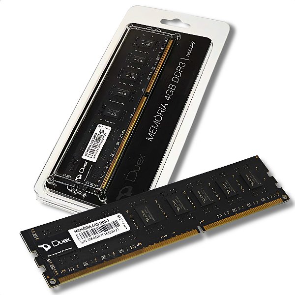 Memória RAM Para Desktop DDR3, 4GB, 1600MHz, Duex, CL11, Preto - DX4GR3F1606150