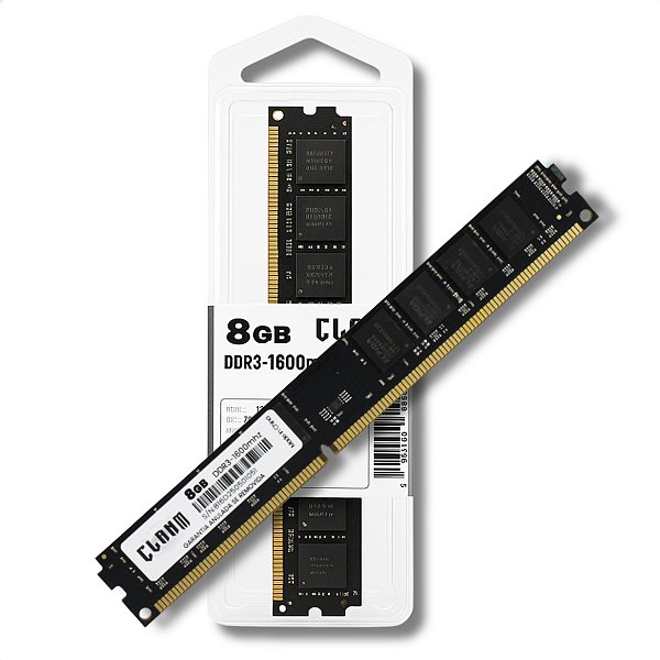 Memória RAM Para Desktop DDR3, 8GB, 1600MHz, Clanm, CL11, Preta