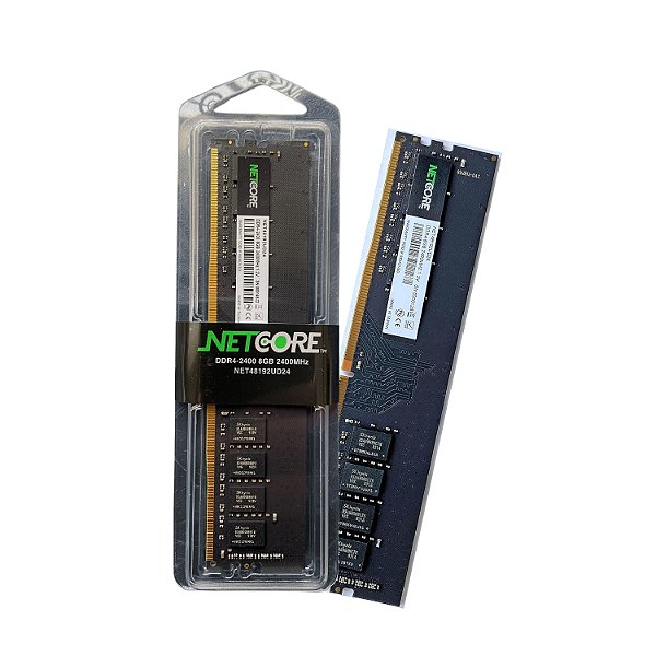 Memória RAM Para Desktop DDR4, Cap 16GB, 2400MHz, Netcore, CL17, Preto - NET416384UD24