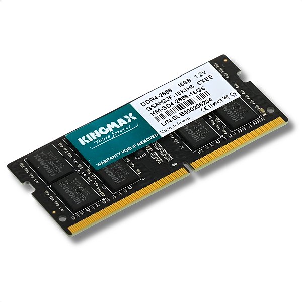 Memória RAM Para Notebook DDR4, Cap 16GB, 2666MHz, Kingmax, CL19, Preta