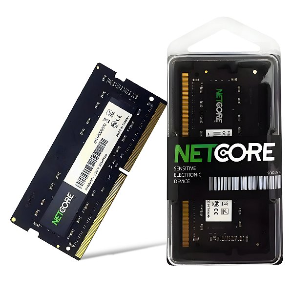 Memória RAM Para Notebook DDR4, Cap 32GB, 3200MHz, Netcore, CL20, Preto - NET432768SO32LV