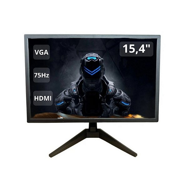 Monitor 15.4" HD, Bluecase, 75Hz, 5ms, VGA e HDMI, VESA, Preto - BM154X1HVWBX
