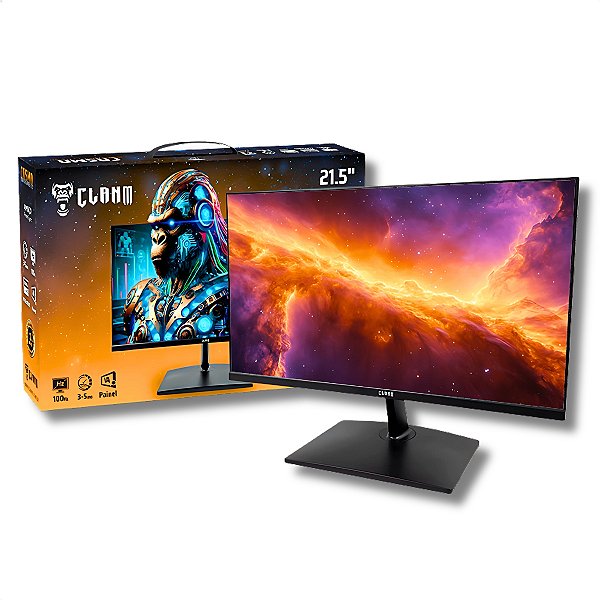 Monitor Gamer 21.5" FULLHD, Clanm COSMO, 100Hz, 3ms, VGA e HDMI, VESA, Preto