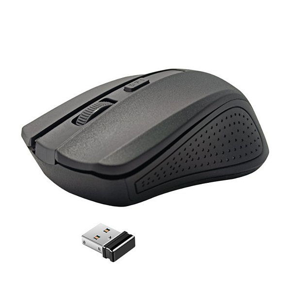 Mouse Óptico Sem Fio, Monocron, 1000 DPI, USB, Wireless 2.4GHz, Preto - MN4W310
