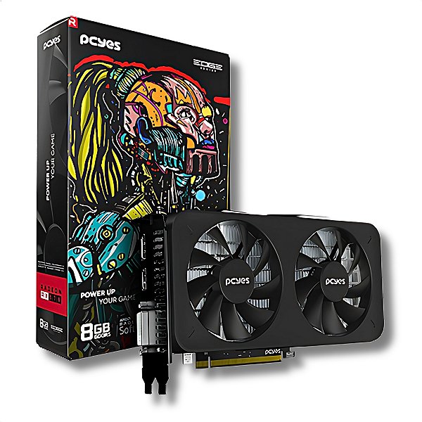 Placa de Vídeo 8GB GDDR5, PCYes Edge, RX570, AMD Radeon, HDMI/DVI/DP-  PVEX5708GB2F