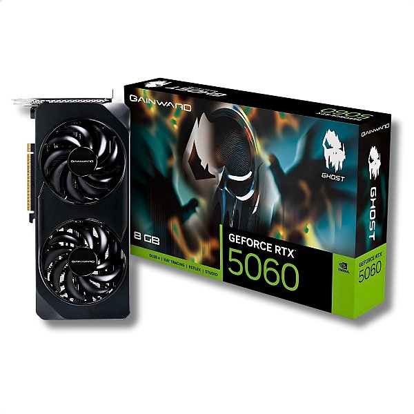 Placa de Vídeo 8GB GDDR7, Gainward Ghost, RTX5060, NVIDIA GeForce, DP 2.1bx 3 / HDMI 2.1bx 1 - NE75060019P1-GB2063B