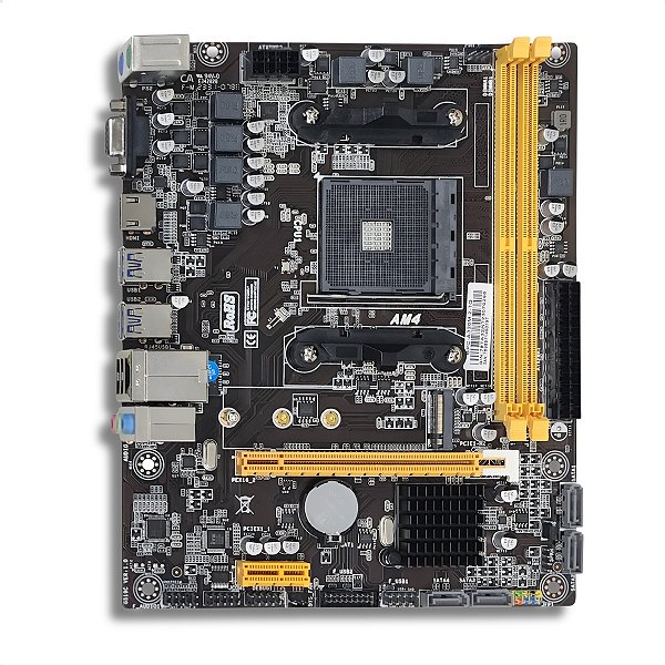 Placa-Mãe A320M, Brazil PC, AMD AM4, mATX, DDR4, M.2, NVMe, Gigalan, Preto, OEM - BPC-A320M.2-TG