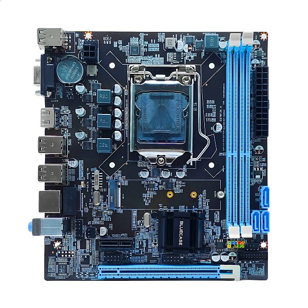 Placa-Mãe H61, Bluecase, Intel LGA1155, mATX, DDR3, M.2, NVMe, Gigalan, Preto, OEM - BMBH61-G2HG-M2 REV 2.0
