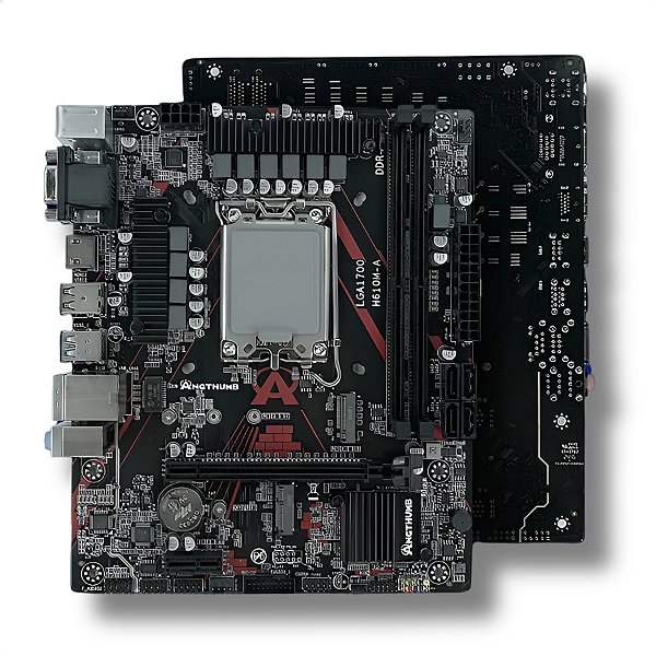 Placa-Mãe H610M-A, Angthumb, Intel LGA1700, mATX, DDR4, M.2, NVMe, Gigalan, Preto