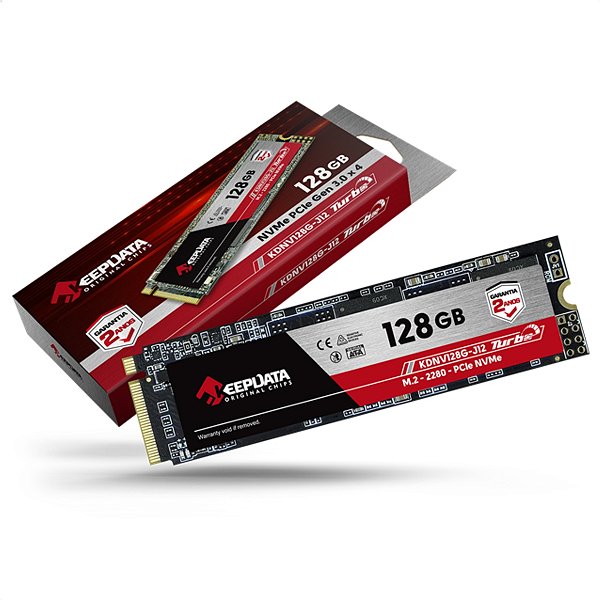 SSD NVMe, 128GB, Keepdata, M.2 2280, Leitura: 2400MB/s, Gravação: 1700MB/s - KDNV128G-J12