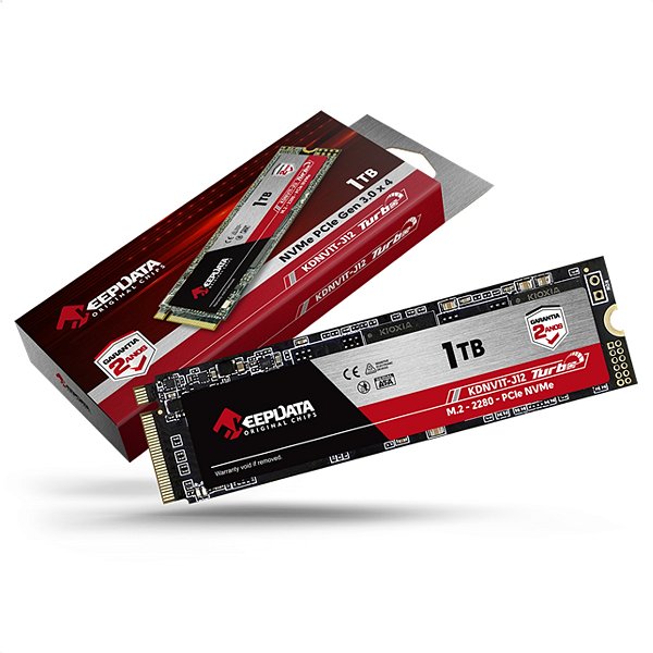 SSD NVMe, Cap 1TB, Keepdata, M.2 2280, Leitura: 3500MB/s, Gravação: 3000MB/s - KDNV1T-J12