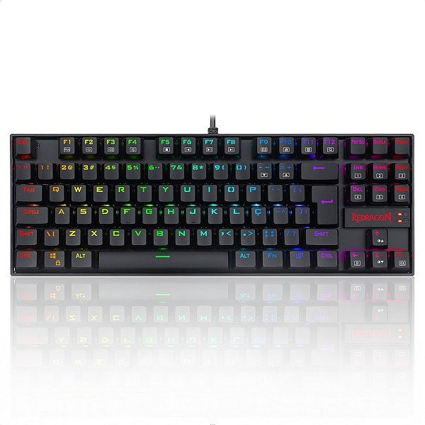 Teclado Magnético Gamer TKL, Com Fio, Redragon KUMARA PRO, RGB, USB, Switch Marrom, Preto - K552RGB-PRO