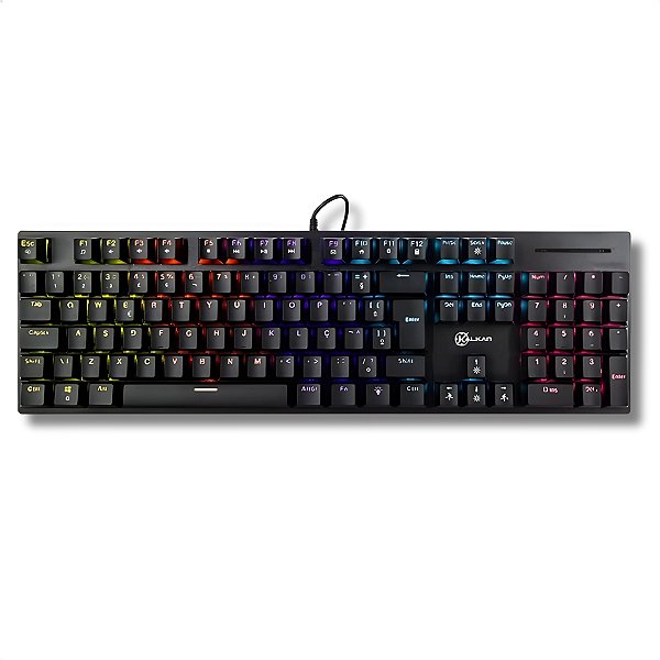 Teclado Mecânico Gamer, Kalkan Loki, RGB, USB, Switch Marrom, Preto - KLK00013