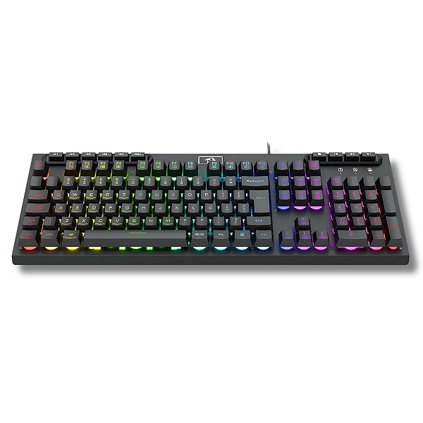 Teclado Membrana Gamer, Redragon Netherbane, RGB, USB, Anti-Ghosting, Preto - K521-RGB