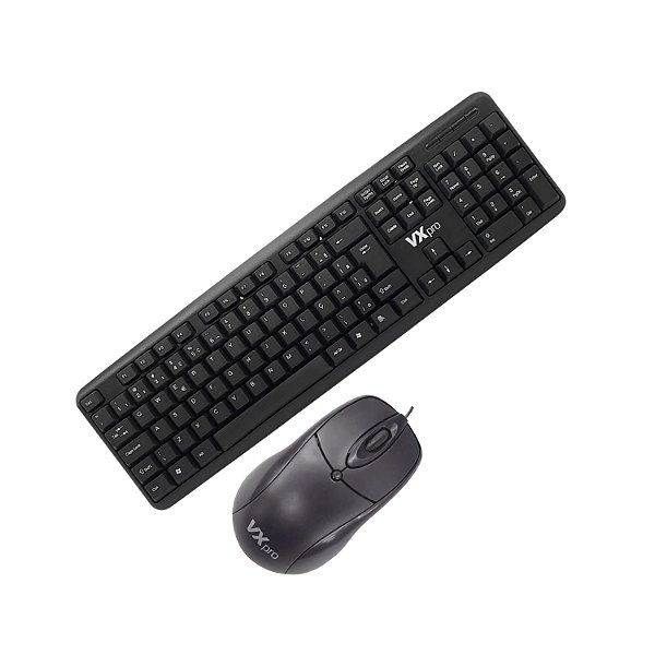 Kit Teclado e Mouse Com Fio, Bright, ABNT2, USB, 120cm Cabo, 1000 DPI, Preto