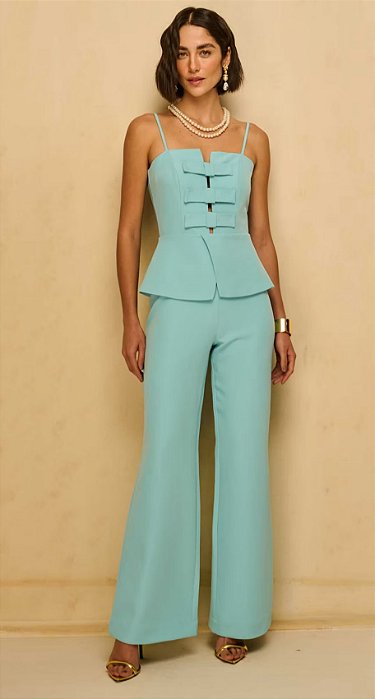 Macacão Feminino Lívia Alfaiataria Azul