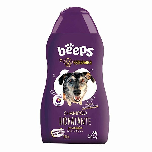 Shampoo Hidratante Pet Society Beeps Estopinha Extrato de Aloe Vera 500 ml