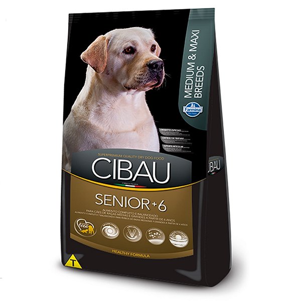 Ração Cibau Medium & Maxi Senior 6+ para Cães Adultos de Raças Médias e Grandes 12kg