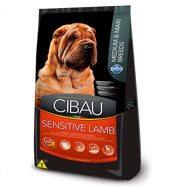 Ração Cibau Lamb Medium & Maxi Sensitive para Cães Adultos de Raças Médias e Grandes - 12kg