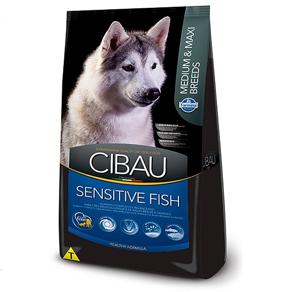 Ração Cibau Medium & Maxi Sensitive Fish para Cães Adultos de Raças Médias e Grandes - 12kg