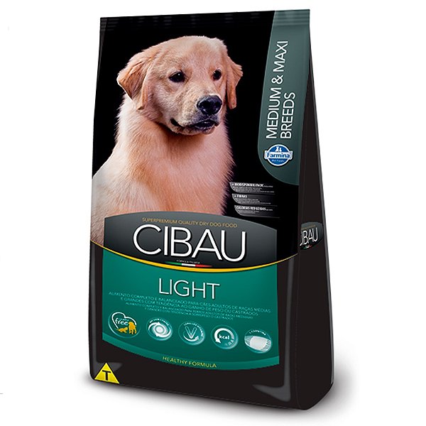 Ração Cibau Medium & Maxi Light para Cães Adultos de Raças Médias e Grandes 12kg