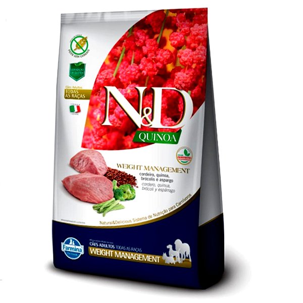 Ração Quinoa N&D para Cães Weight Management sabor Cordeiro 10,1 kg