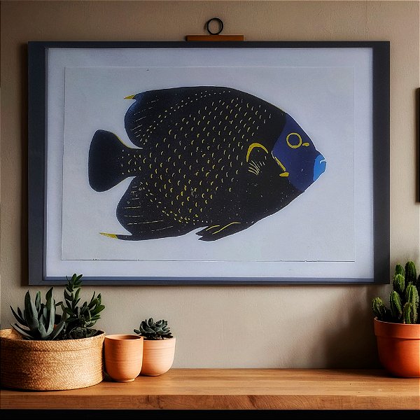 Peixe Parú Linogravura Policromática A3