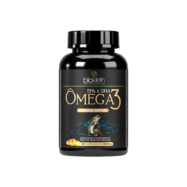 Oleo de Omega 3 EPA e DHA | Oleo de Peixe Selo MEG-3 | 120 Capsulas 1360mg - Bioklein