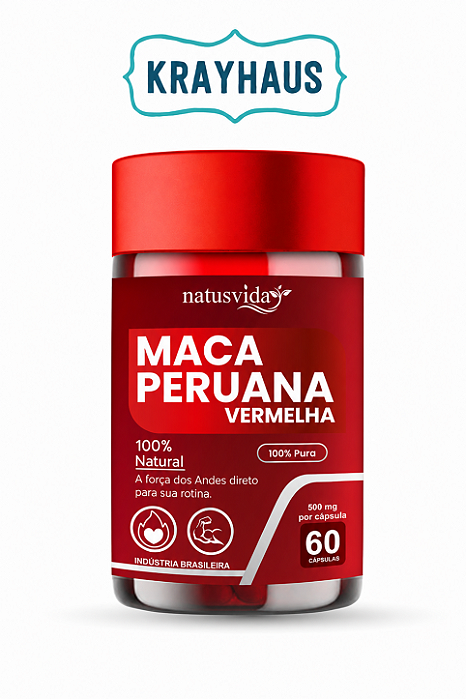 Maca Peruana - Vermelha - 500mg - 60 caps - NatusVida
