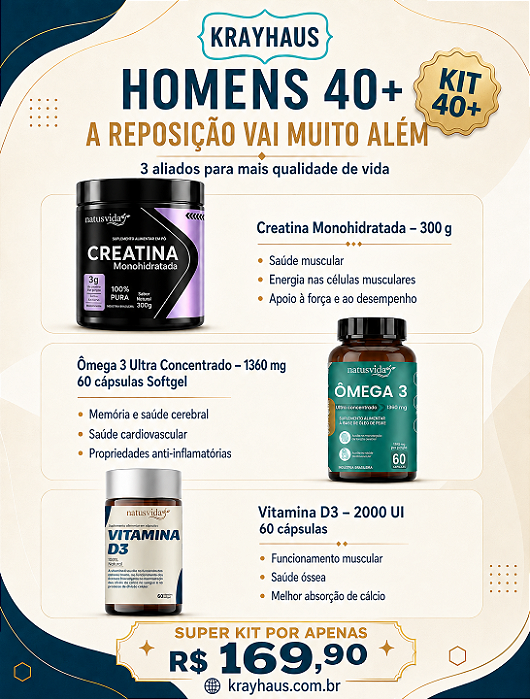 HOMENS 40+ SUPER KIT DE SUPLEMENTOS