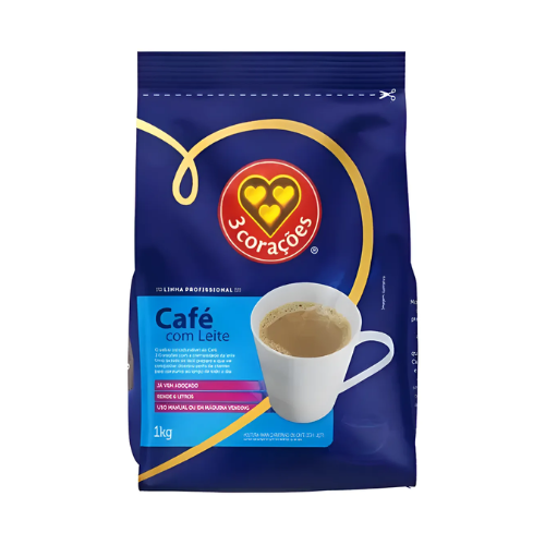 Café Instantâneo Com Leite 3 Corações Profissional  1 Kg