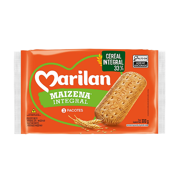Biscoito Maizena 33% Integral Marilan 300g