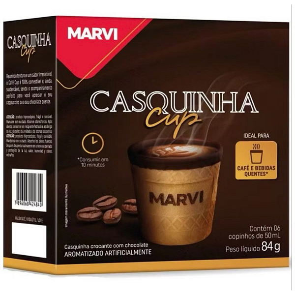 Copinho Casquinha Café Cup Com Chocolate Marvi C/ 6 Unid