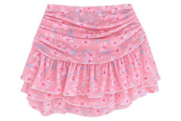 Saia tule barbadinho Marbella flor